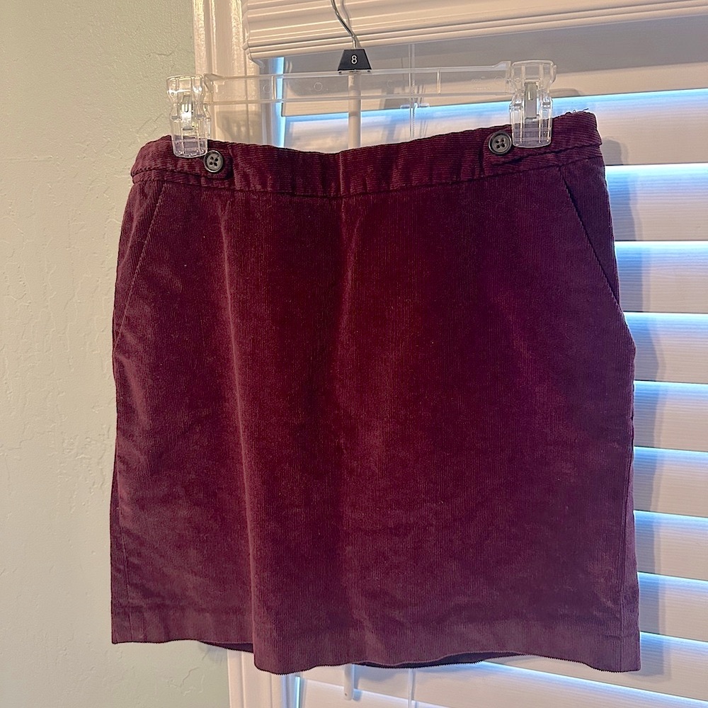Banana Republic Corduroy Burgundy Mini Skirt